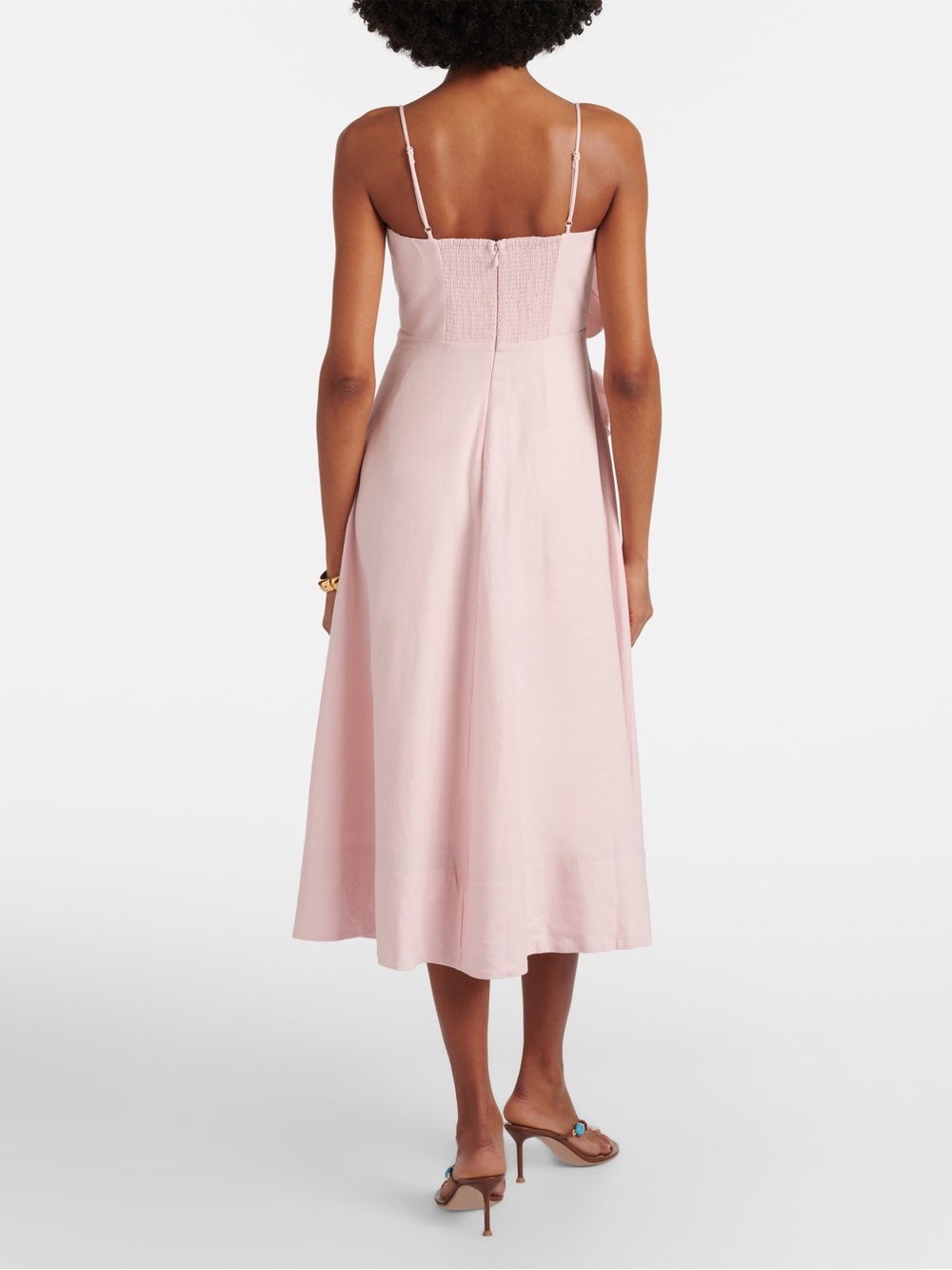 Farm Rio: Floral-appliqué linen-blend midi dress - Picture 2 of 9